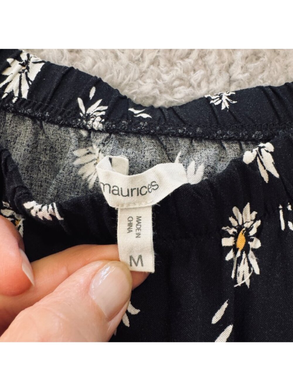 Maurices Size M Peasant Puffy Sleeved Mini Sundress Black Floral Tiered Ruffle - Picture 4 of 11
